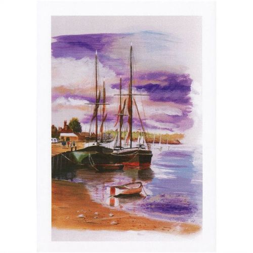 Maritime Art Postcard Yacht at Quay Miller Watercolour Painting Sailing Boat