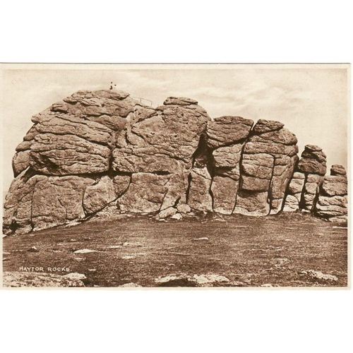 Sepia Postcard Haytor Rocks Hay Tor Dartmoor Devon Tea House