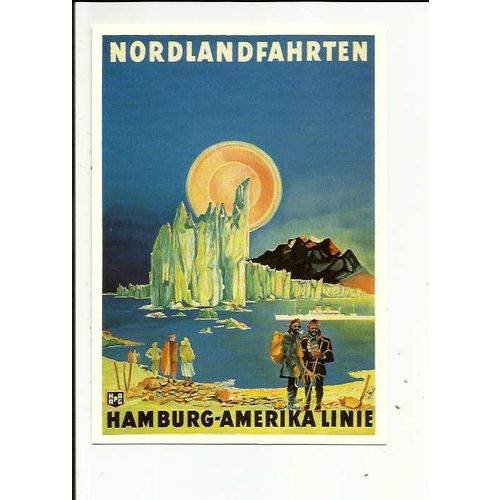 Hamburg-America NORDLANDFAHRTEN Poster Art Postcard by Photoglob (1786)