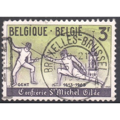 Belgium 1963 - SG1849 - 3f violet and green - 17-century duel - used