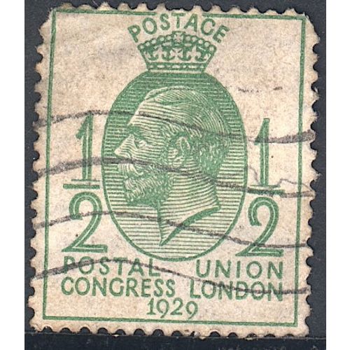 GB stamps 1929 - KGV - SG434 - ½d green - Postal Union Congress - used