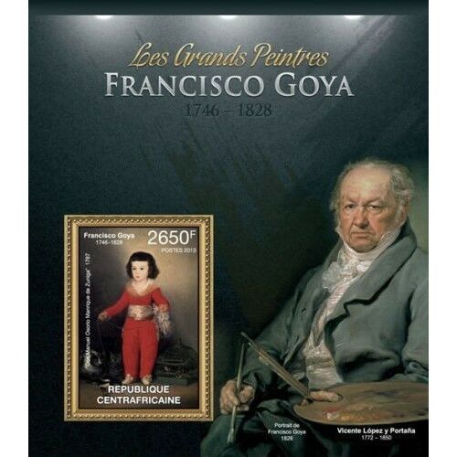 CENTRAL AFRICA 2013 SHEET MNH FRANCISCO DE GOYA ART PAINTINGS ARTE PINTURAS 1A