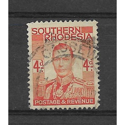 SouthernRhodesia.SG43 4d King George VI (Red-Orange).Fine Used.July19