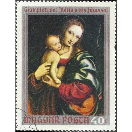 HUNGARY, FINE ART, Madonna and Child Giampietrino, grey 1970, 40f, #2