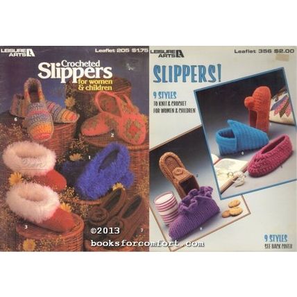 Crocheted Slippers for Women & Children 205 AND Slippers! 356