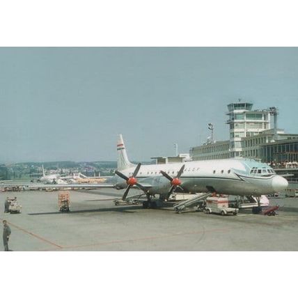 Malev Ilyushin 18 Plane at Zurich Swiss Airport Limited Edition of 300 Postcard