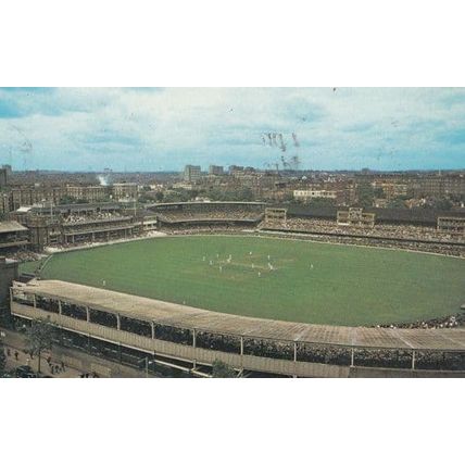 Lords Ground Panoramic Birds Eye 1980s Cricket Postcard