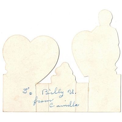 VINTAGE ' VALENTINE CARD ' YOUNG BOY and GIRL w / Hearts card 1930s