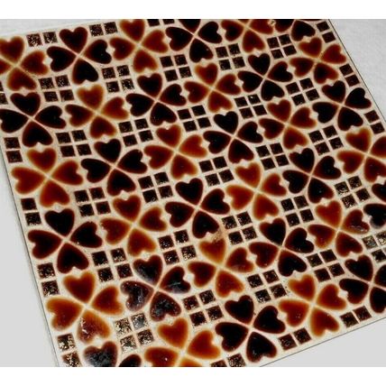 Ceramic Tiles Hearts Squares MCMTiles Brown 50 Pieces