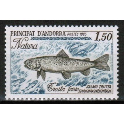 1983 Andorra - Fish (trout) 1.50fr - Sc# 306 Mint NH