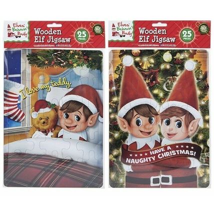 25pc A4 Xmas Jumbo Pieces Elf Wooden Jigsaw Christmas Novelty Traditional Puzzle