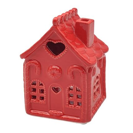 Red Candy House Tealight Candle Holder with Tea Light
