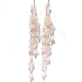 Sterling Silver Rainbow Moonstone Long Dangle Earrings