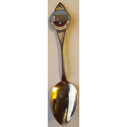 Hamilton City Hall Ontario Canada Souvenir Teaspoon Tea Spoon 3-7/8" long