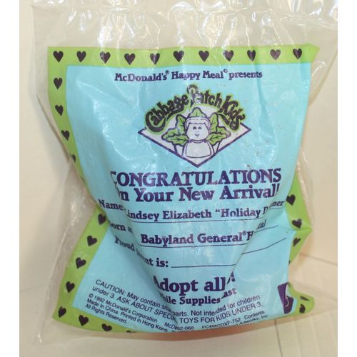 1992 McDonalds Cabbage Patch Lindsey Elizabeth Holiday Dreamer Mint in Package
