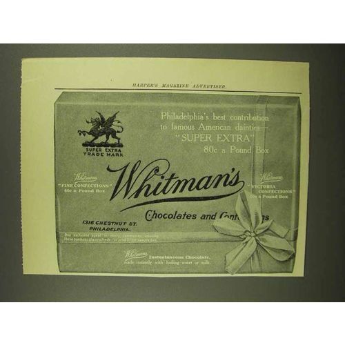 1908 Whitman's Super Extra Chocolates & Confections Ad