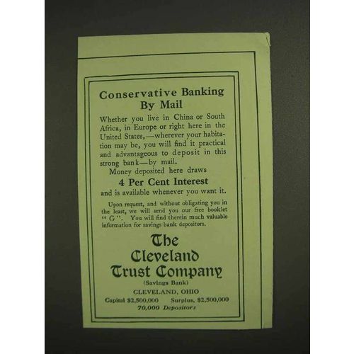 1907 The Cleveland Trust Company Ad - Banking By Mail