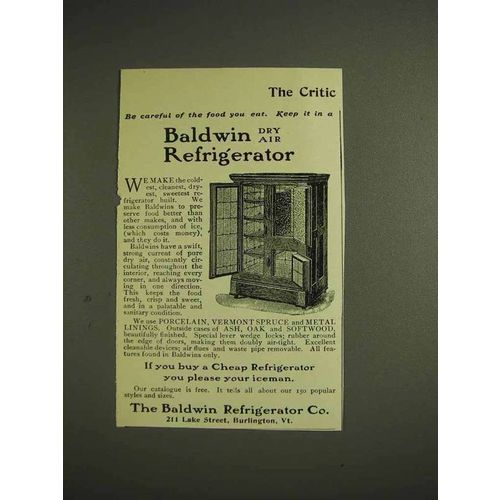 1904 Baldwin Dry Air Refrigerator Ad - Be Careful