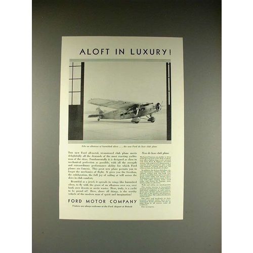 1930 Ford De Luxe Club Plane Ad - Aloft in Luxury