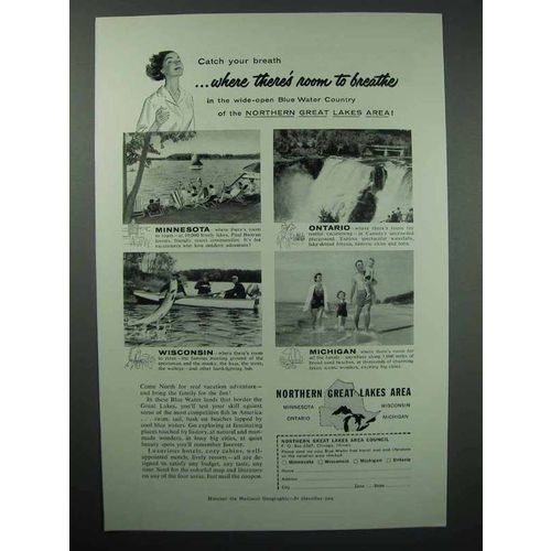 1957 Northern Great Lakes Area Tourism Ad