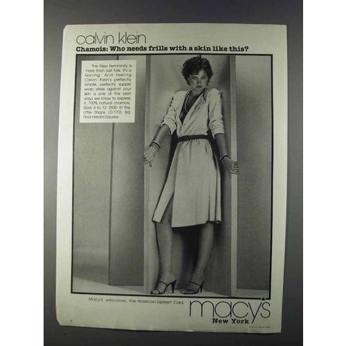 1980 Macy's Calvin Klein Chamois Dress Ad