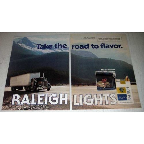 1980 Raleigh Lights Cigarettes Ad - The Road to Flavor