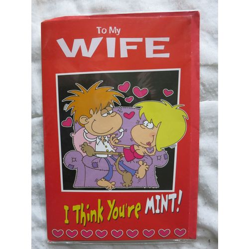 Valentine's Day To My Wife I Think Your're Mint Big Card A4 Portrait