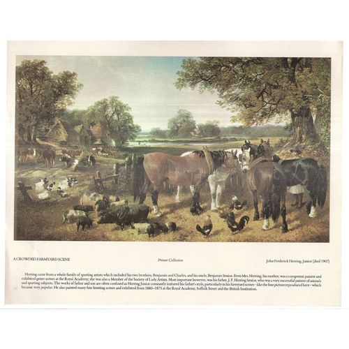 A CROWDED FARMYARD SCENE by John Frederick Herring page measure 27 x 21.5 cms =