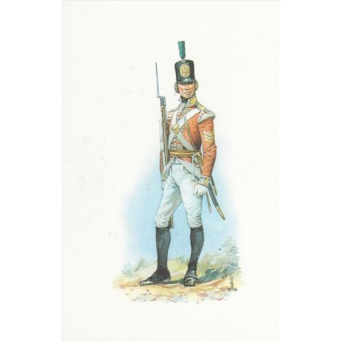 Sergeant Light Company 6th Warwickshire Regiment Of Foot 1806 Uniform Postcard