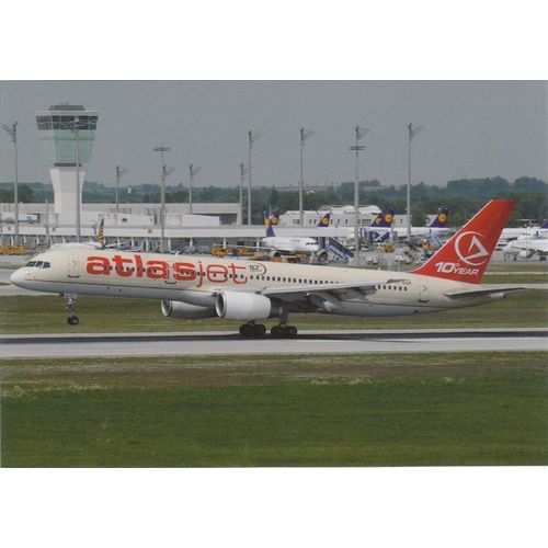 Atlasjet Airlines Boeing B737 256 Civil Aviation Postcard (A23053)