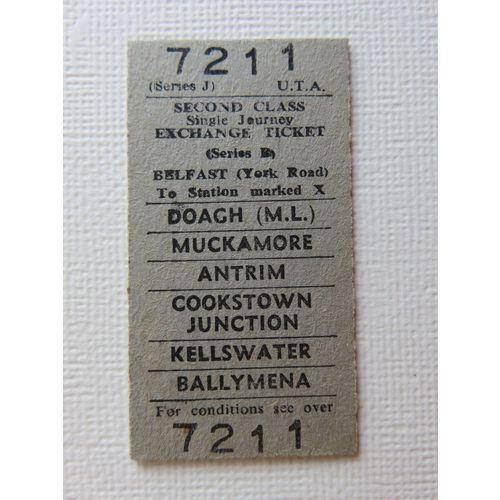 Ulster Transport Authority Belfast(York Rd) Exchange Ticket #56