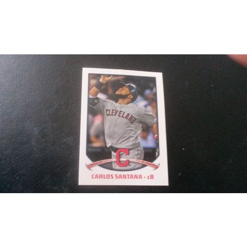 2015 Topps MLB Stickers # 056 Carlos Santana Mint (9) Cleveland Indians