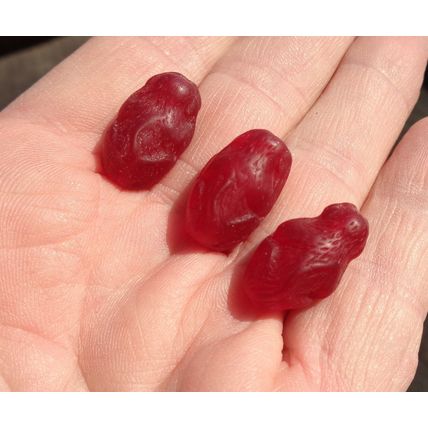 3 Vintage Glass Monkey Beads See No Evil Hear 20mm x 12mm Red Jewelry bd109