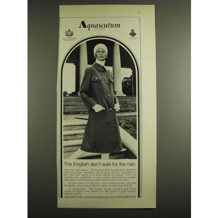 1971 Aquascutum Ellesmere Coat Ad - The English don't wait for the rain