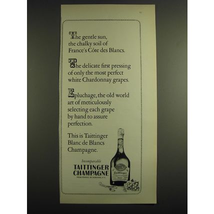1971 Taittinger Champagne Ad - The gentle sun, the chalky soil