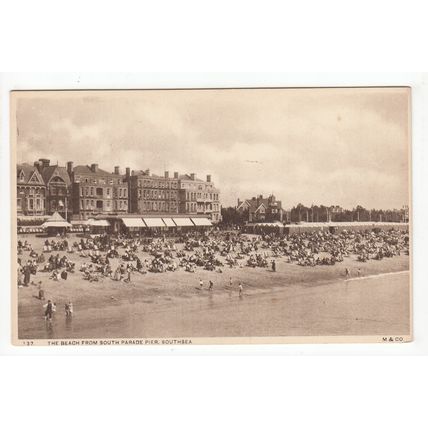 The Beach from South Parade Pier Southsea Postcard Hampshire 137