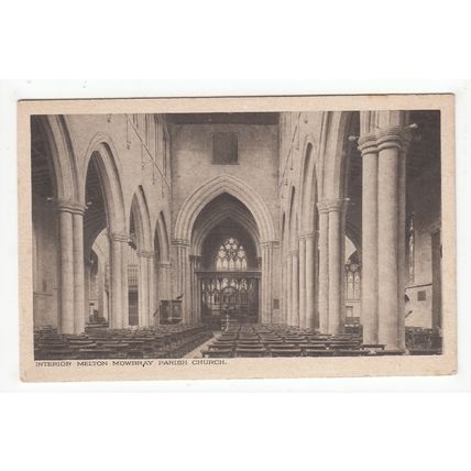 Parish Church Interior Melton Mowbray Postcard Leicestershire J Towne & Co B