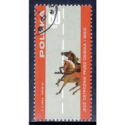 POLAND 1969, Traffic Safety - Drive Carefully, 60 G, CTO