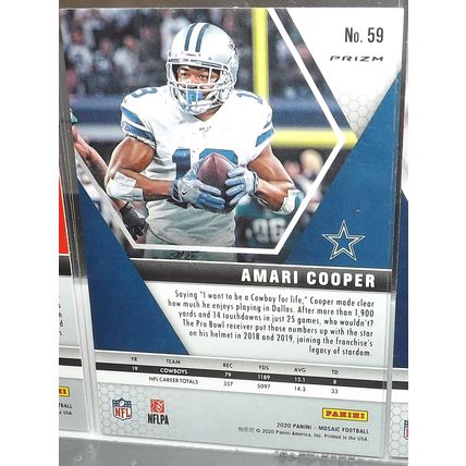 2020 Panini Mosaic AMARI COOPER (Dallas Cowboys) Pink Camo Prizm #59