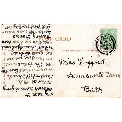Genealogy Family History Miss Gifford - Hamswell Farm - Bath Posted 1906 (96Ld)