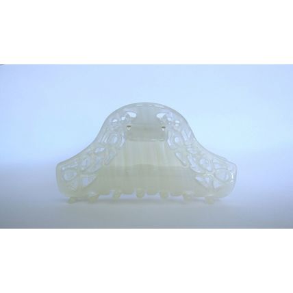 Pearly white iridescent cut out filiglree hair claw clip