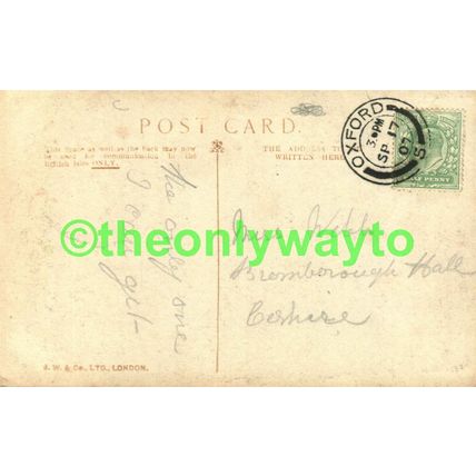 Oxford Cathedral, Oxon, Rare J W & Co RP Postcard 1907