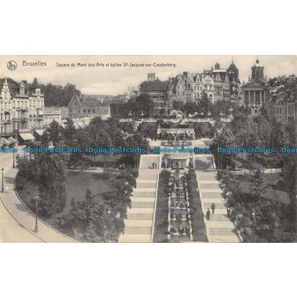 R053625 Bruxelles. Square du Mont des Arts et Eglise St. Jacques sur Coudenberg.