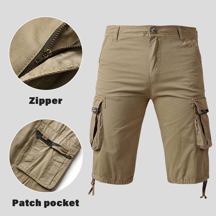Mens Cargo Combat Shorts Summer Chino Casual Army Work Knee Length Pants