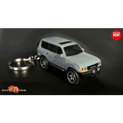 RARE KEYCHAIN GRAY TOYOTA LAND CRUISER FJ80 JAPAN CUSTOM Ltd. GREAT GIFT