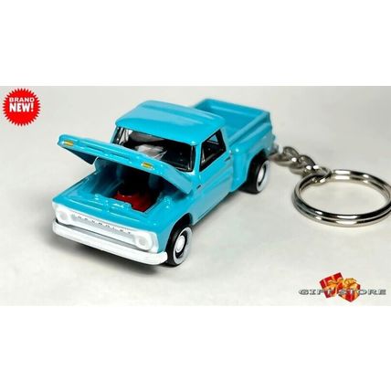 VERY RARE KEYCHAIN BLUE 64~65~66 CHEVY C10 STEPSIDE CUSTOM Ltd NICE GIFT