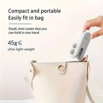 Mini Bag Sealer, Usb Rechargeable Chip Bag Sealer Heat Seal, Portable Handheld ↑