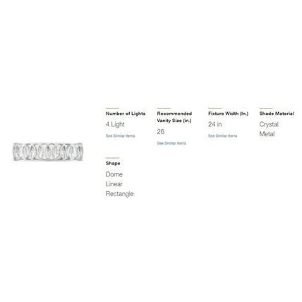 H D Westchester 24 in. 4-Light Chrome Vanity Light