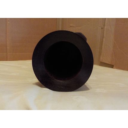 Dark Hand Turned Wooden Vase with Glass Insert