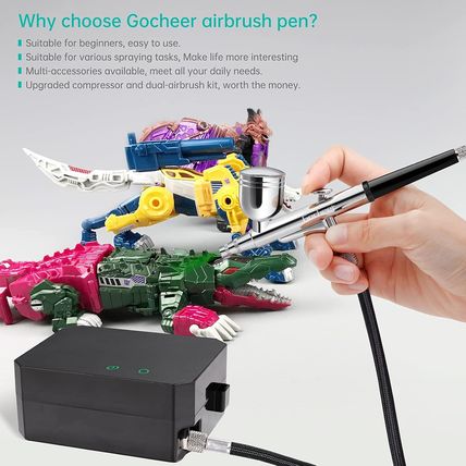 Gocheer Airbrush Kit with Air Compressor, 40 PSI High Pressure Air Brush Non-Clo